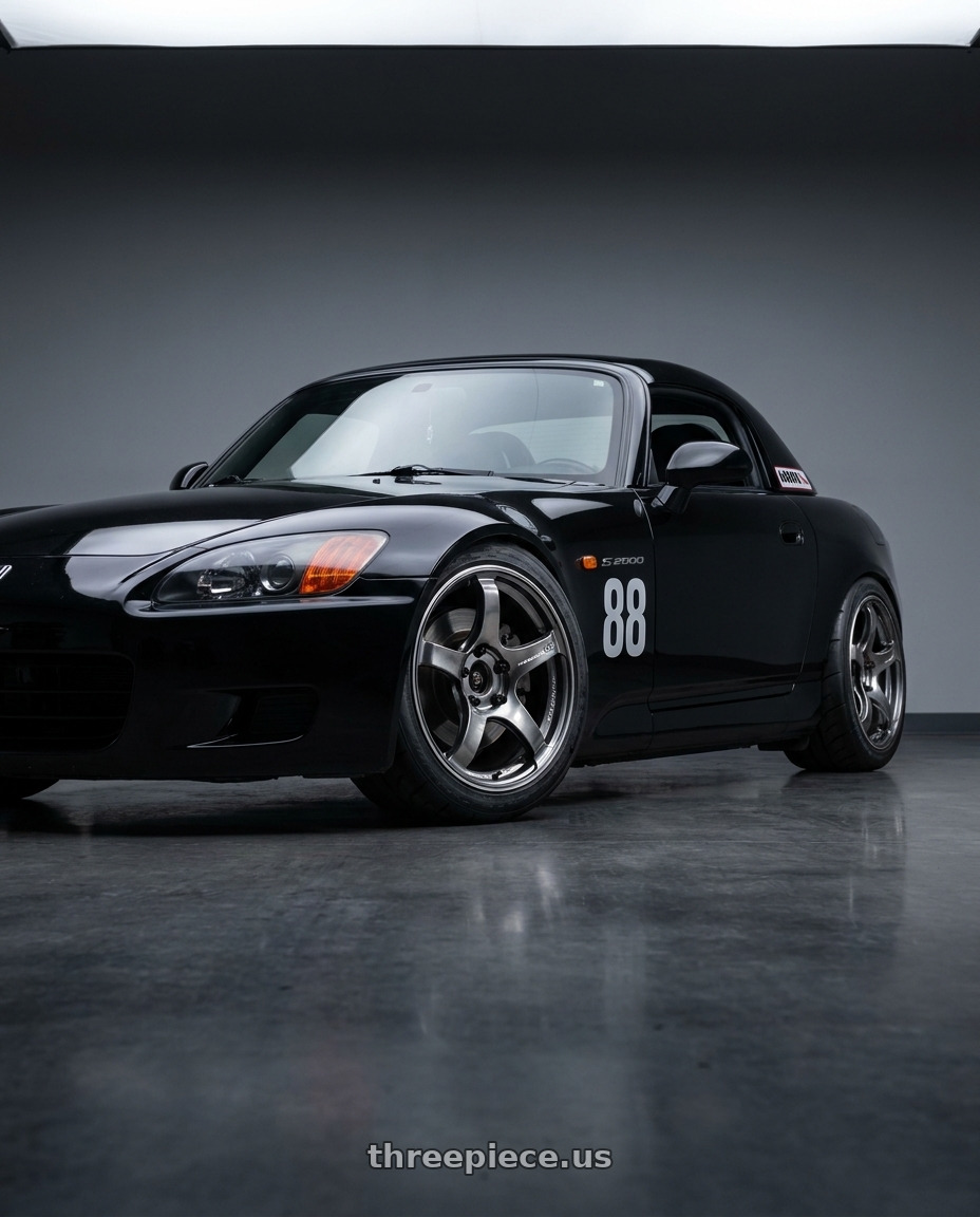 2000 Honda S2000 year with Advan Racing TC4 5x114.3 17x8.5 +31 BLACK GUNMETALLIC & RING wheels