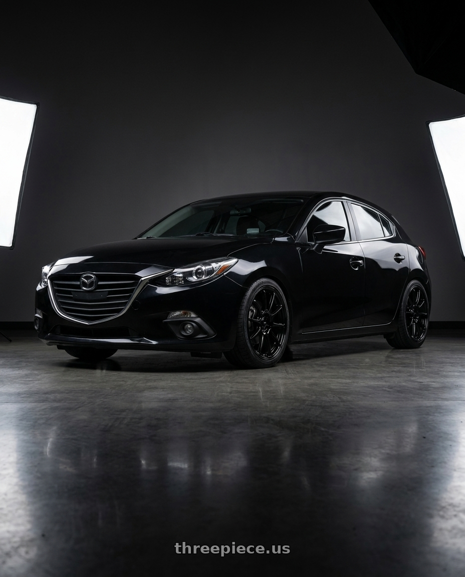 2016 Mazda 3 isport black with Enkei Triumph 5x114.3 17x8+40 Gloss Black wheels