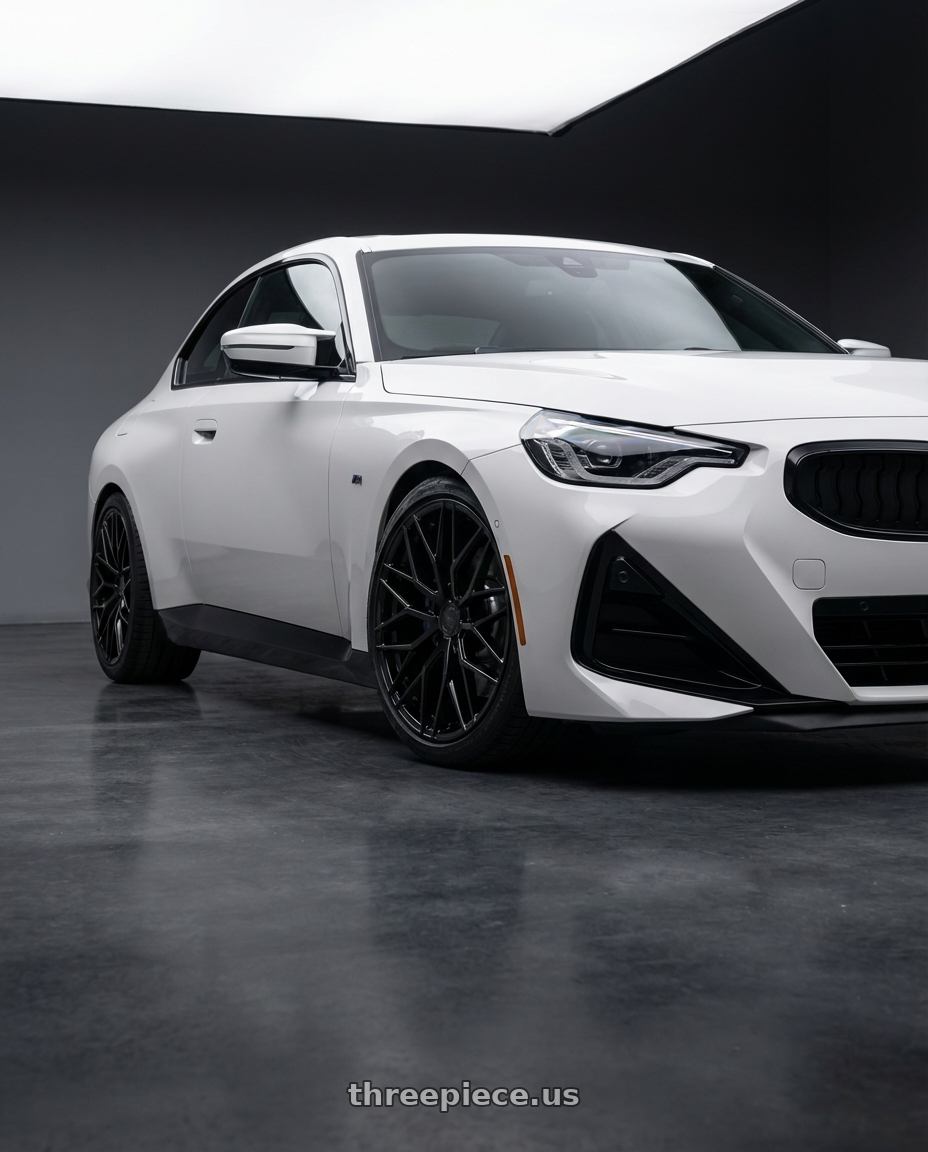 2024 BMW 2 Series G42 with Avant Garde Wheels M520R 5X112 19x8.5 +35 Gloss Black wheels