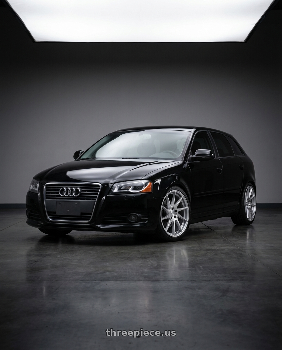 2012 Audi A3 8P with Aodhan AH09 5x112 18x9.5 +35 Gloss Silver Machined Face wheels