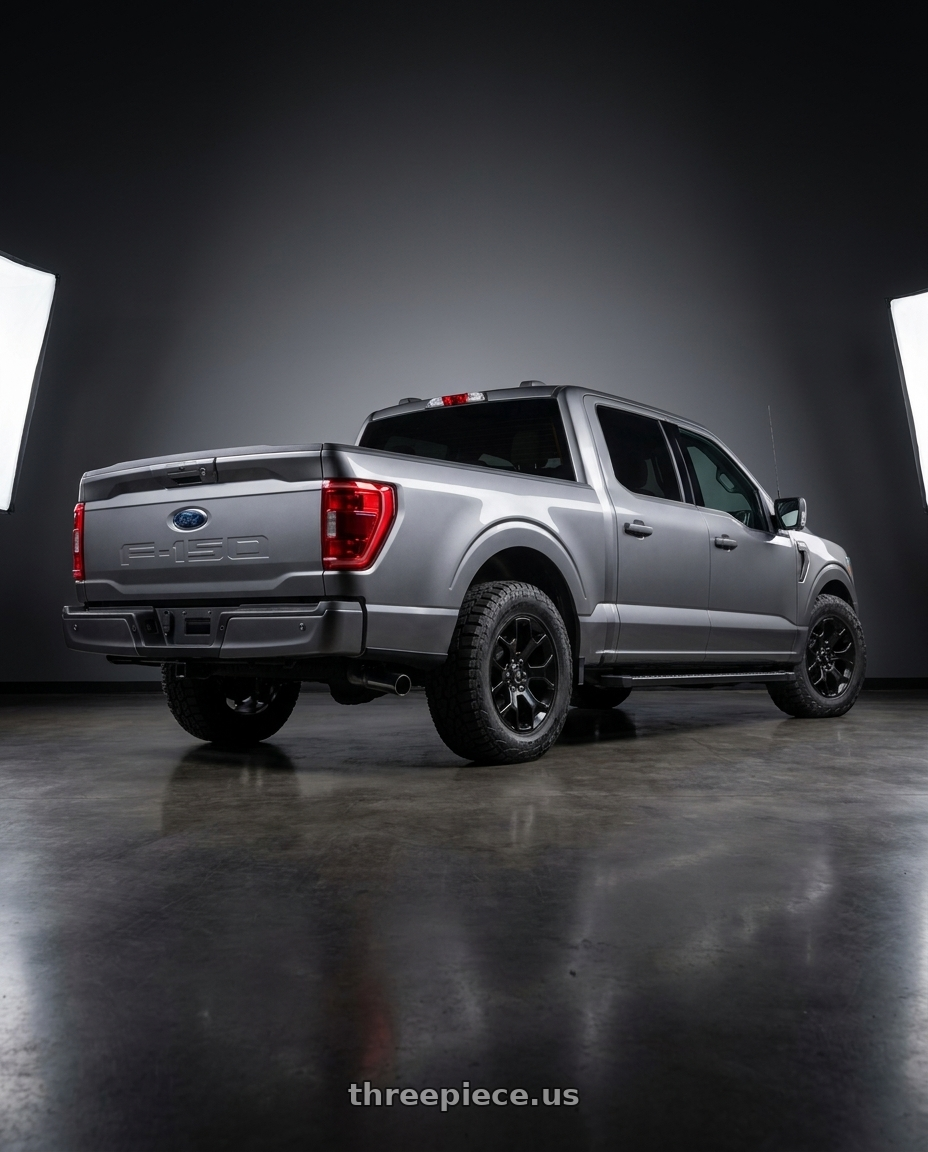 2024 Ford F-150 with RBP Repulsor RBP Repulsor R/T 285/55R20 wheels rear three quarter view square tires