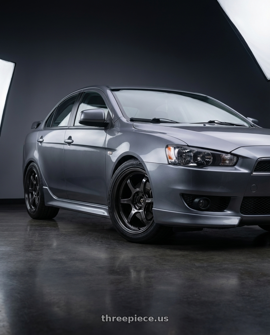 2014 Mitsubishi Lancer Ralliart with Advan Racing R6 5x114.3 18x12.0 +25 RACING TITANIUM BLACK wheels