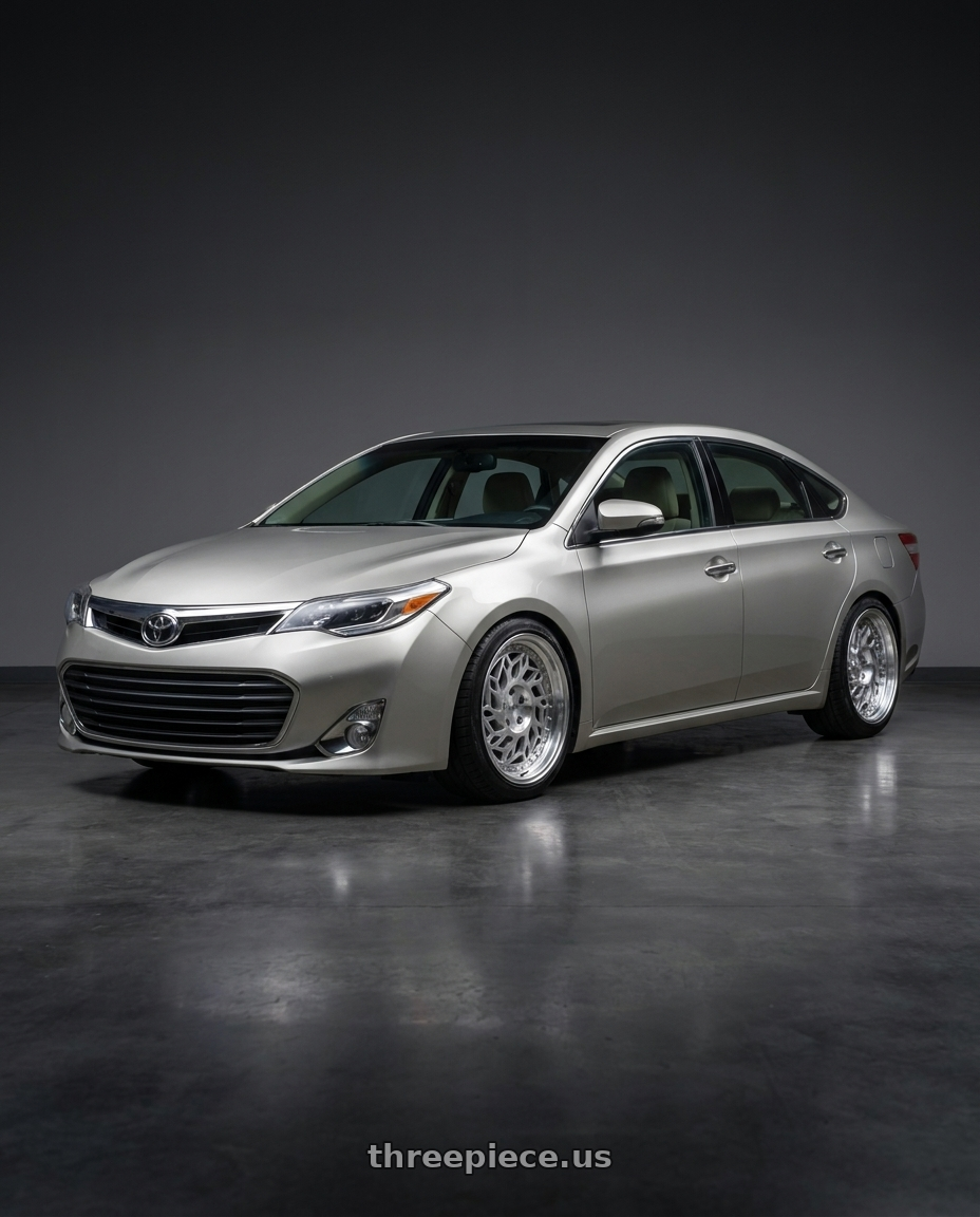 2013 toyota avalon with F1R R32 5x114.3 18x9.5 +35 Machine Silver/Polish Lip wheels