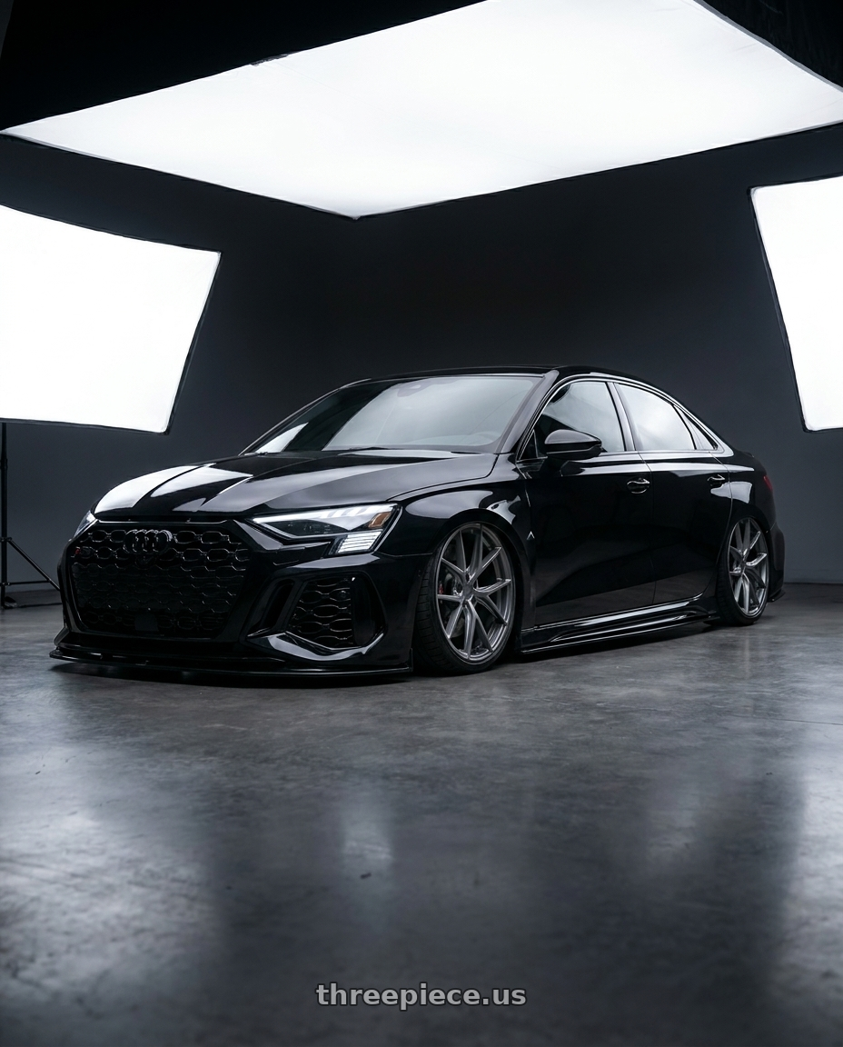 2022 Audi RS3 8Y with Niche 1PC M116 MISANO 5X112 19X8.5 +42 MATTE GUN METAL wheels