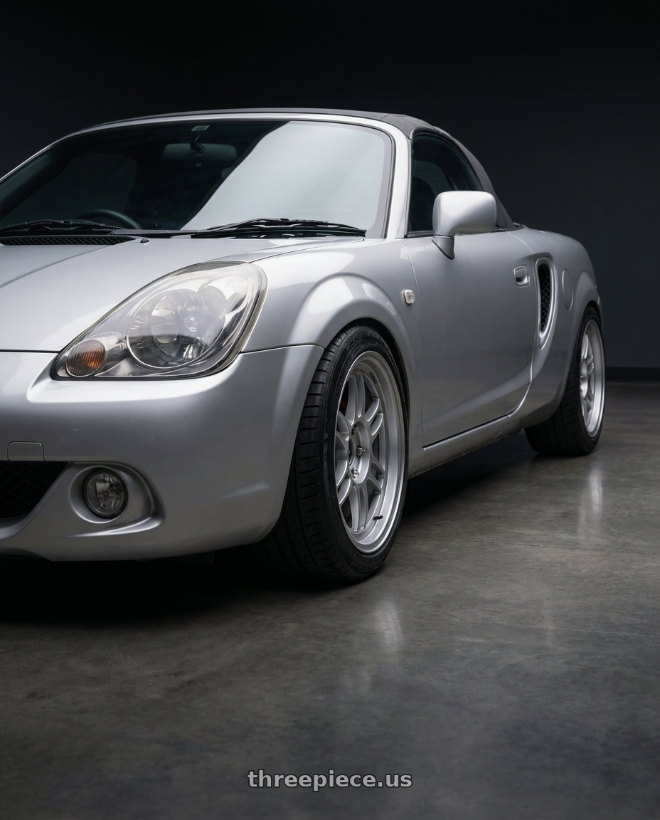 2005 Toyota mr2 sypder with Enkei RPF1 4x100 15x7+35 Silver wheels