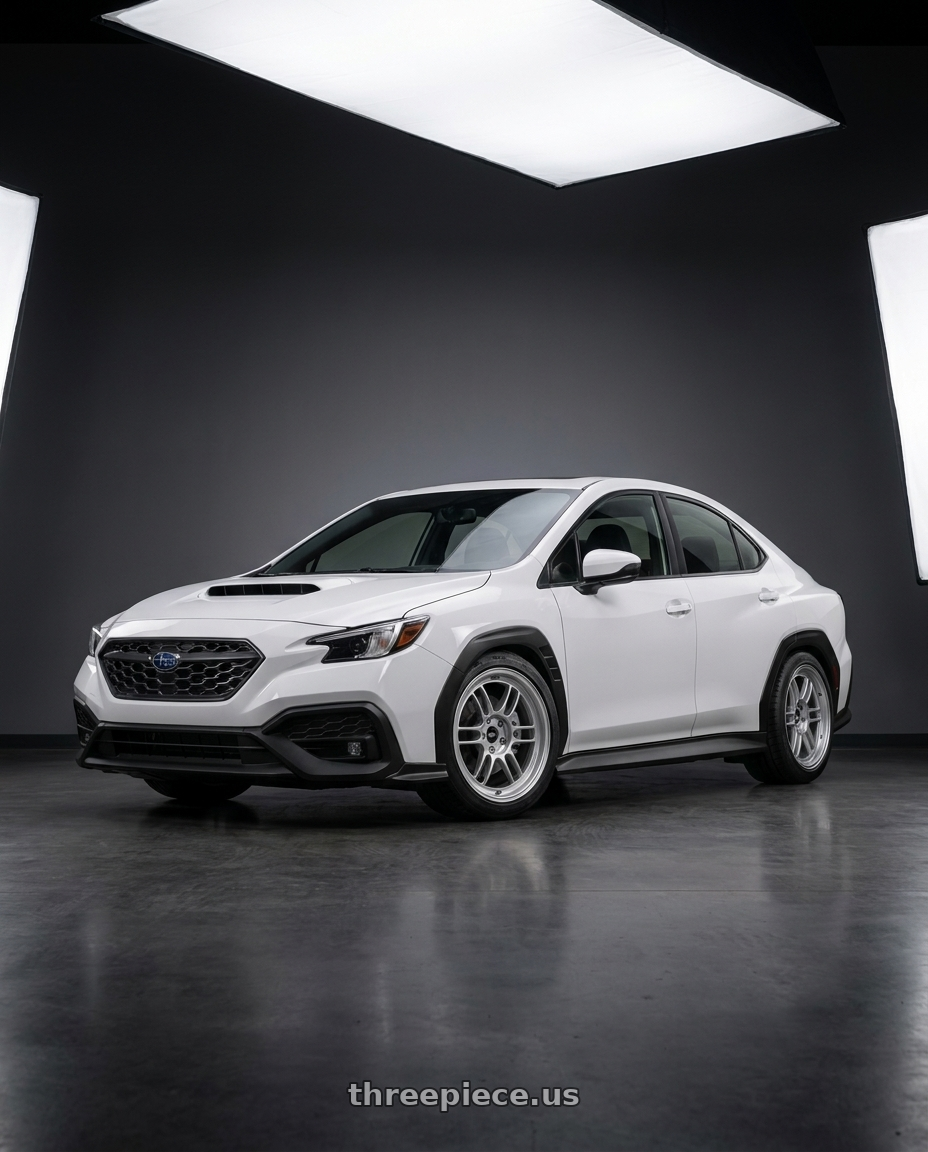 2022 Subaru WRX with Enkei RPF1 5x114.3 18x9.5+38 Silver wheels