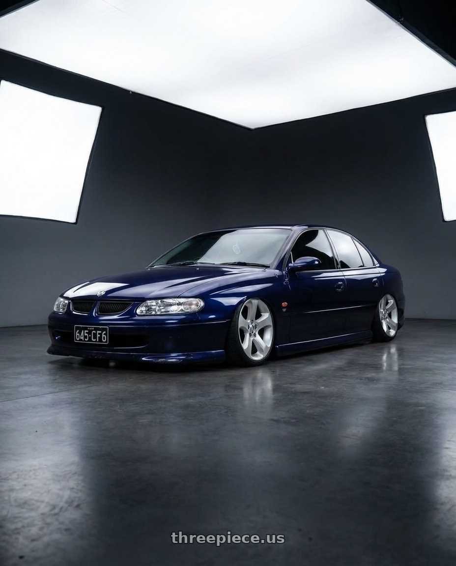 1999 holden vt spac with Work Gnosis Cvs 5x120.65 19x9.5+30 A Disk Brush Silver Clear wheels