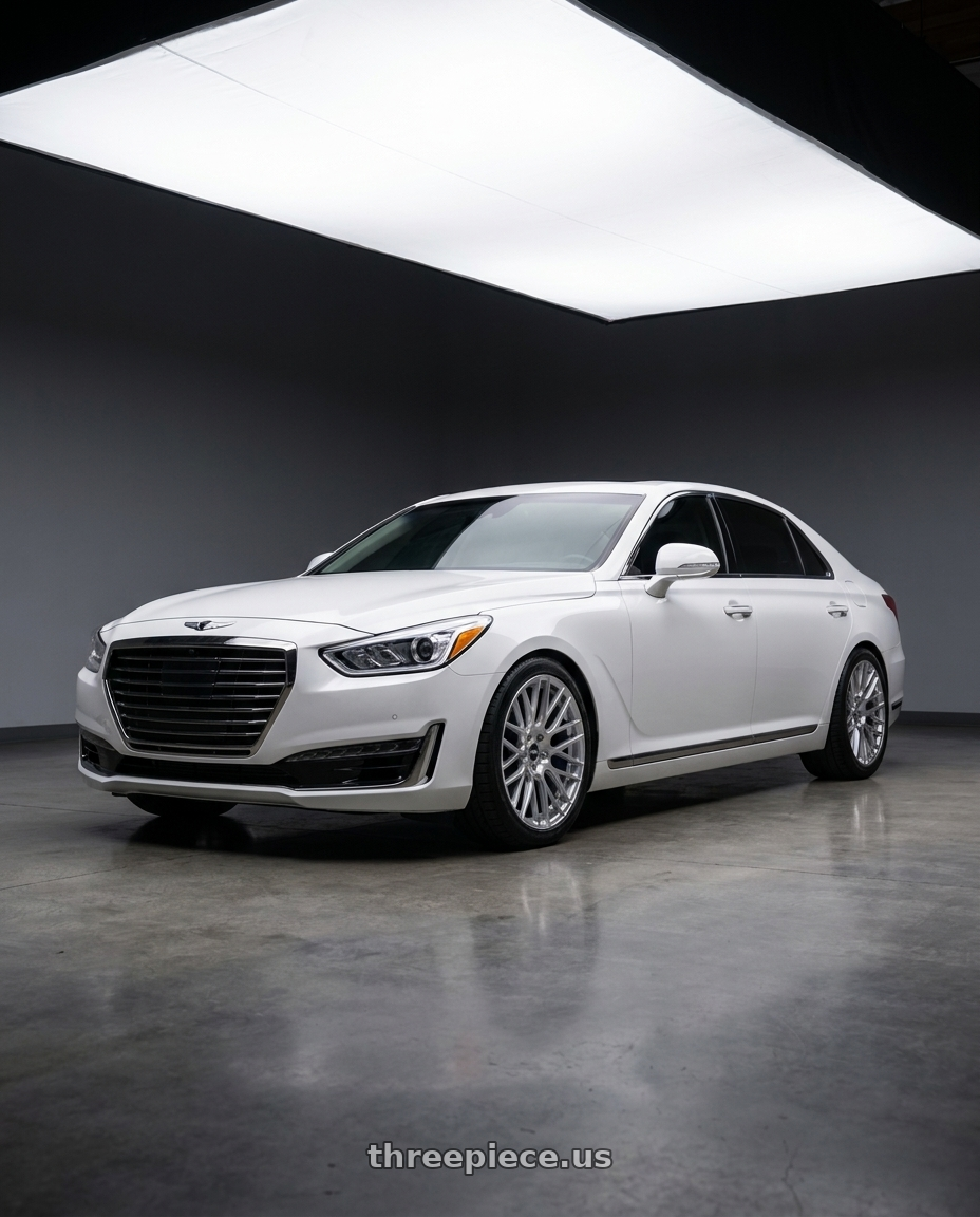 2018 genesis g90 ultimate with ESR Wheels FORGETECH SERIES RF11 5x114.3 20x10.5 +40 Hyper Silver wheels