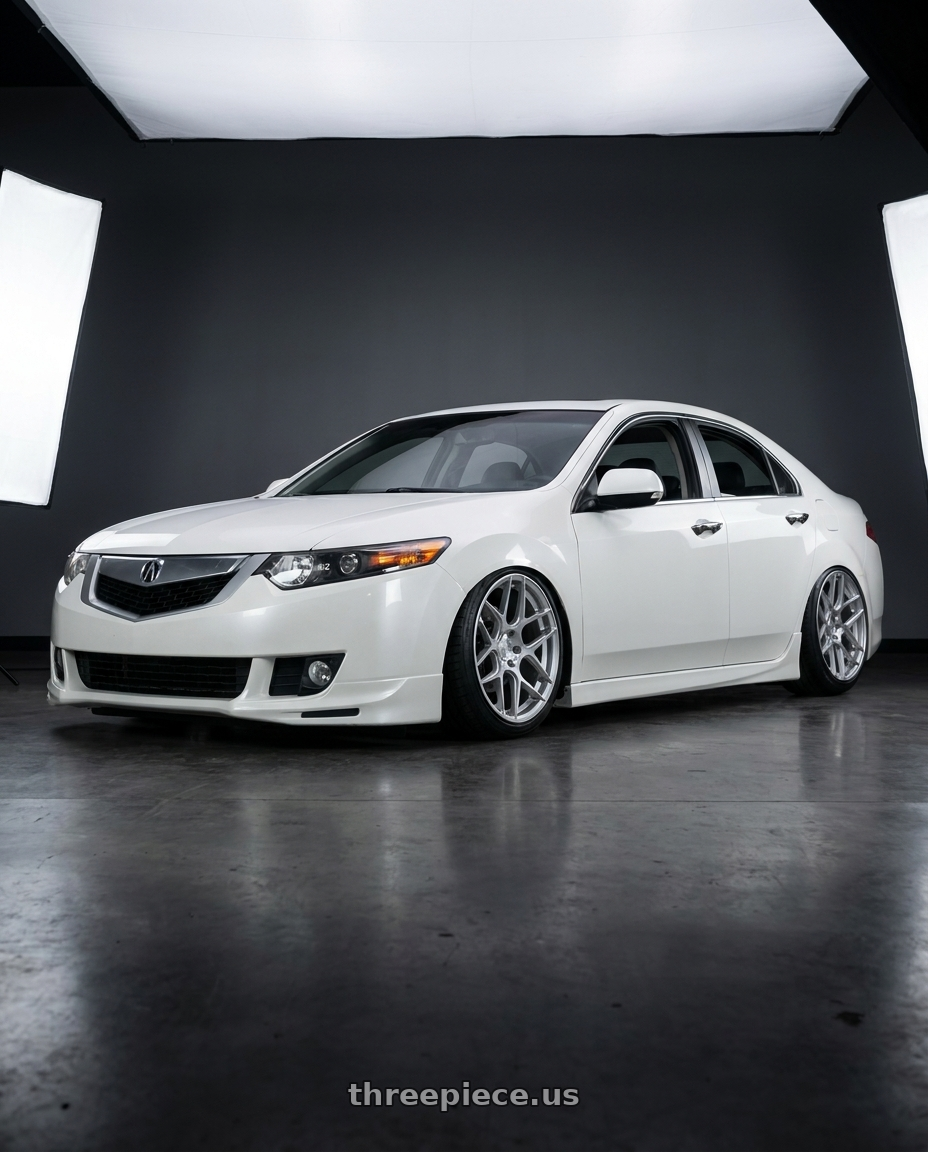 2013 Acura TSX with Aodhan AFF2 5x114.3 19x9.5+35 Gloss Silver Machined Face wheels