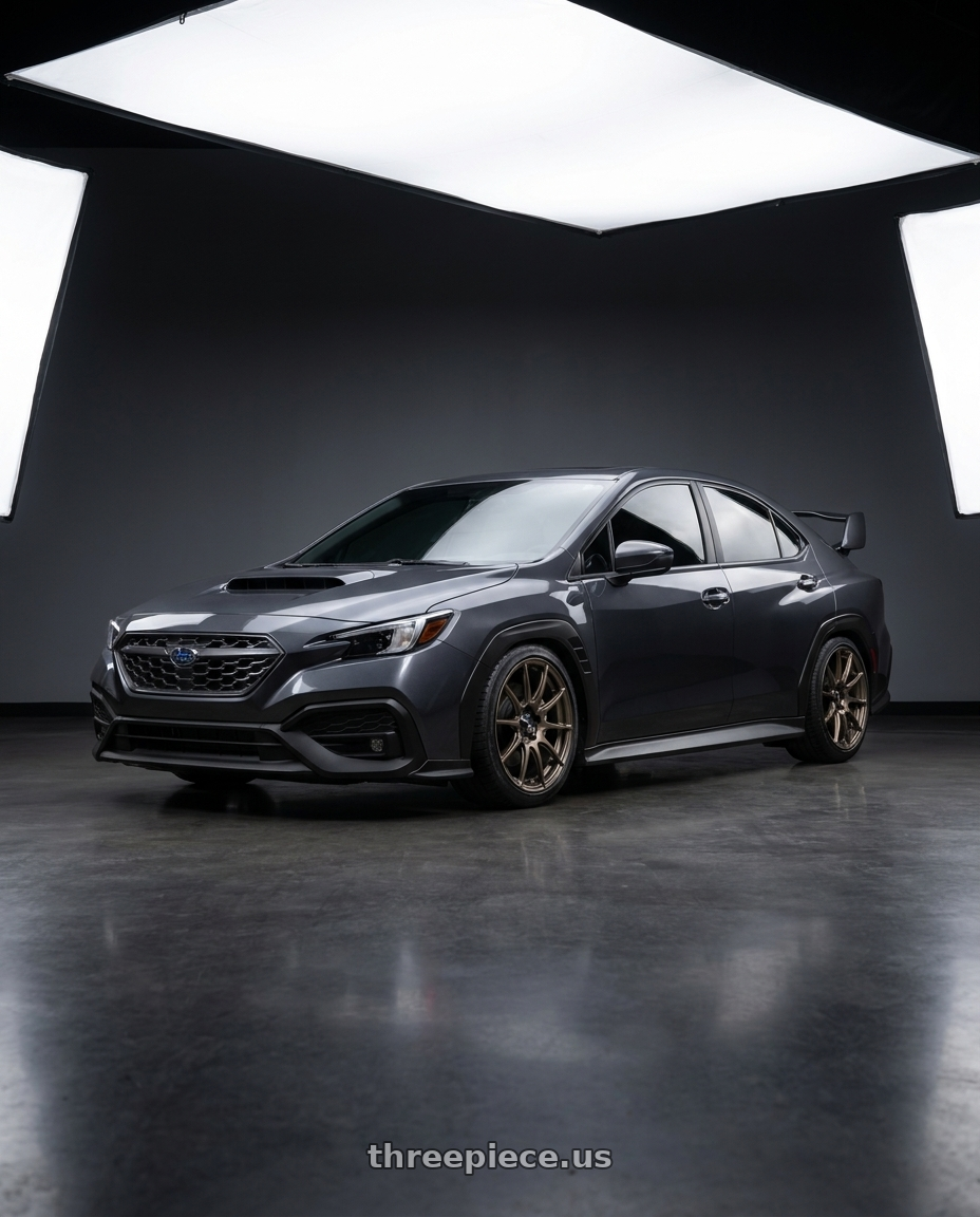 2022 Subaru wrx with WedsSport SA-99R 5x114.3 18x8.5+35 Face M / EJ-Bronze wheels
