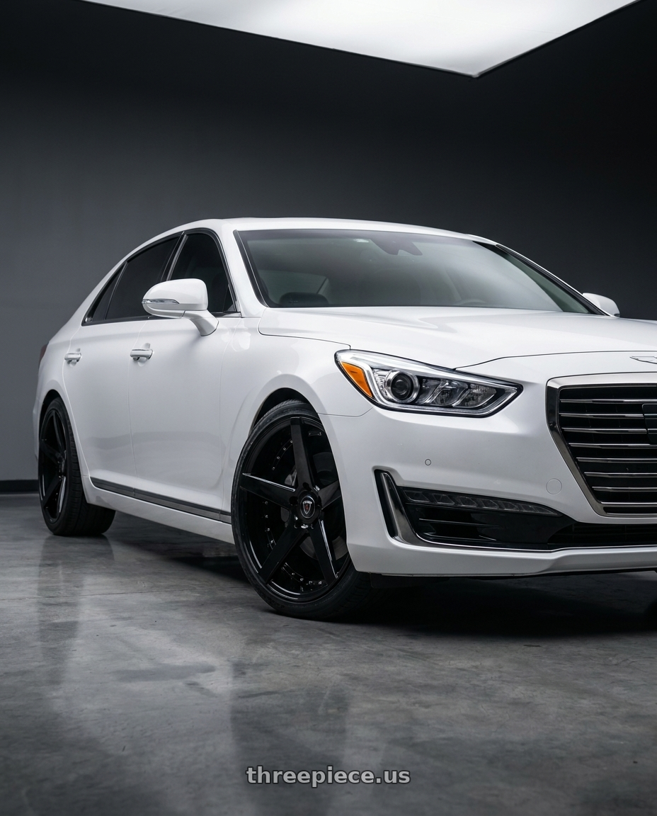 2018 genesis g90 ultimate with MARQUEE WHEELS M3226 5x114.3 20x9+33 BLACK - GLOSSY BLACK wheels