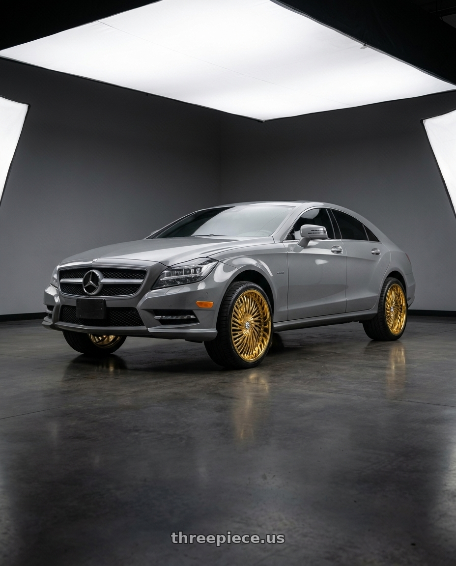 2012 Mercedes Benz with Azara AZA-526 blank 5x/6x 24x9 +15 Nano Gold wheels