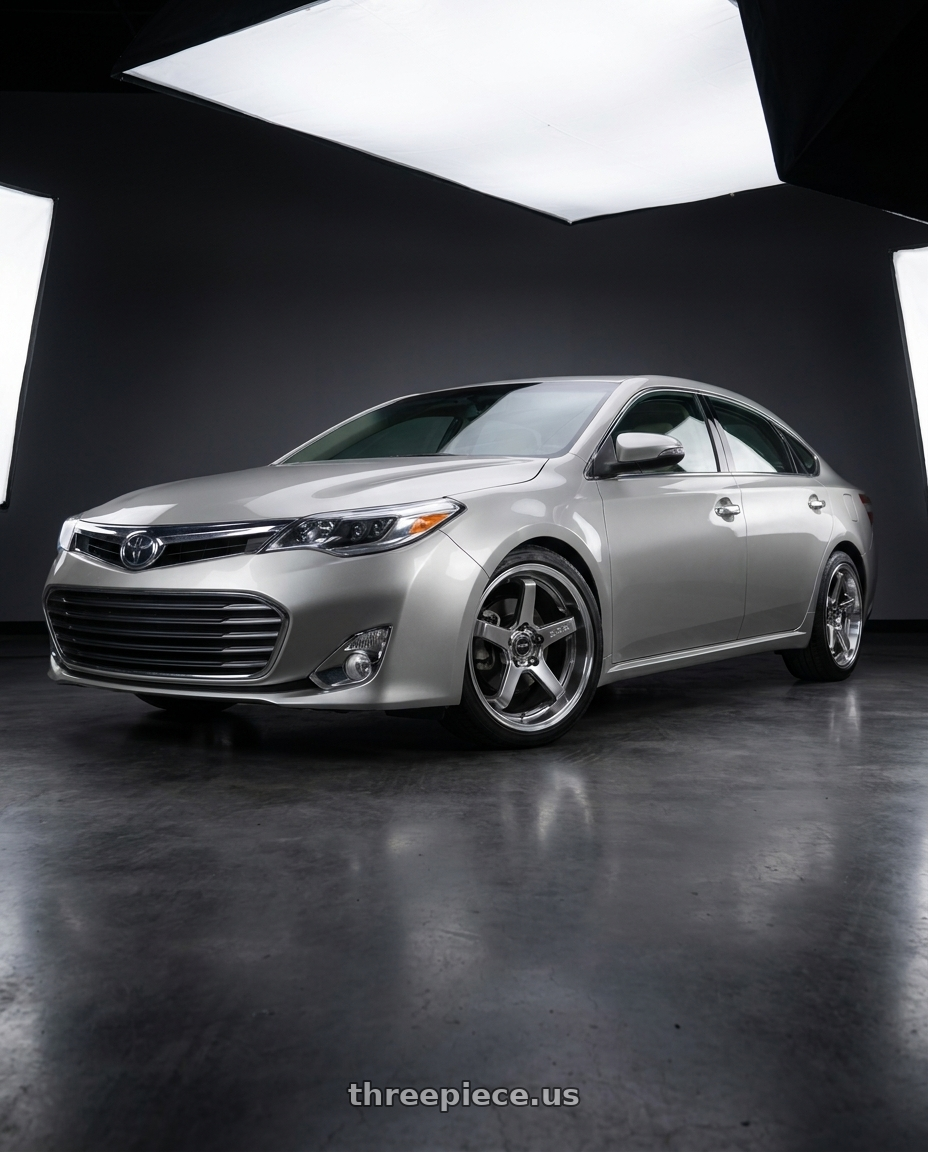 2013 toyota avalon with F1R FC5 5x114 18x8.5 +38 Hyper Black/Polish Lip wheels