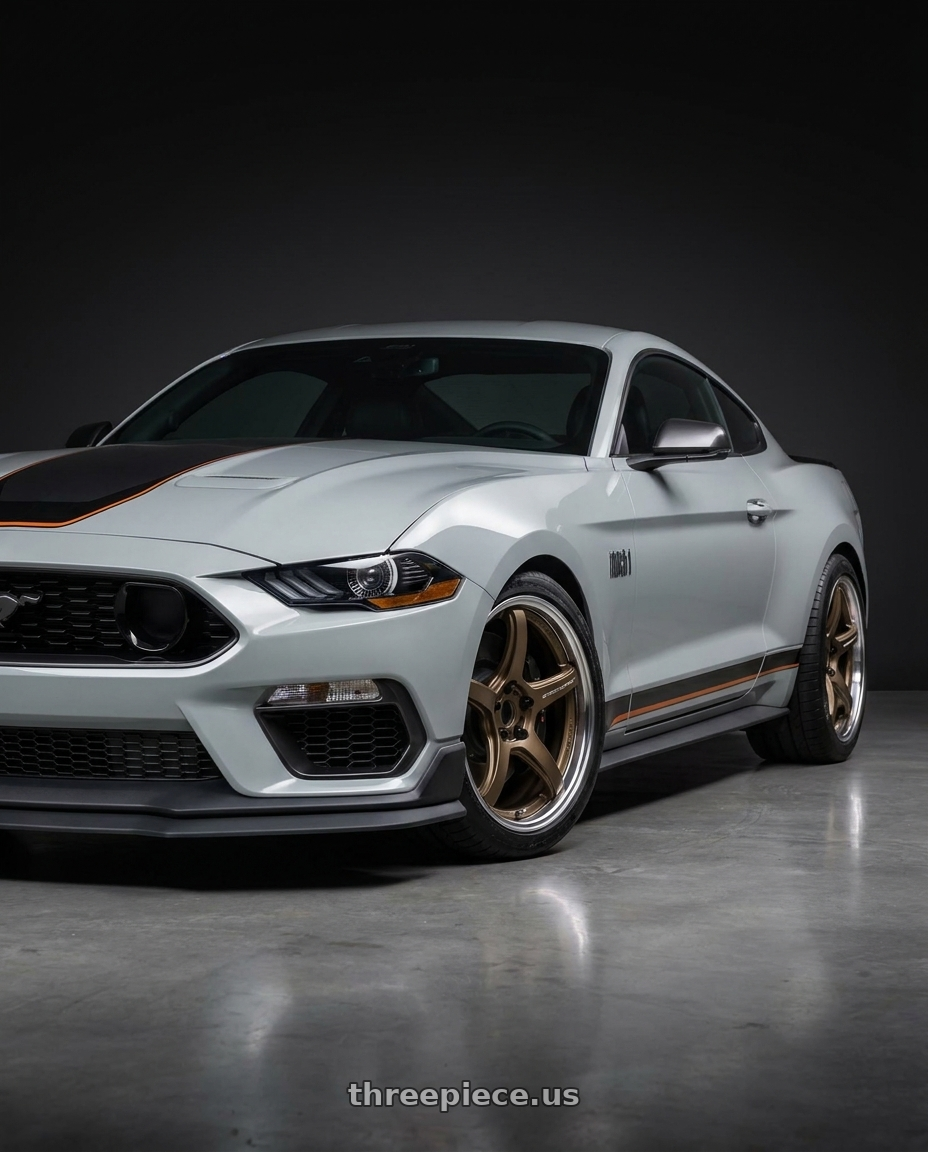 2021 Ford Mustang Mach 1 with Work T5R 2P 5x114.3 19x11.0 +45 Matte Bronze wheels