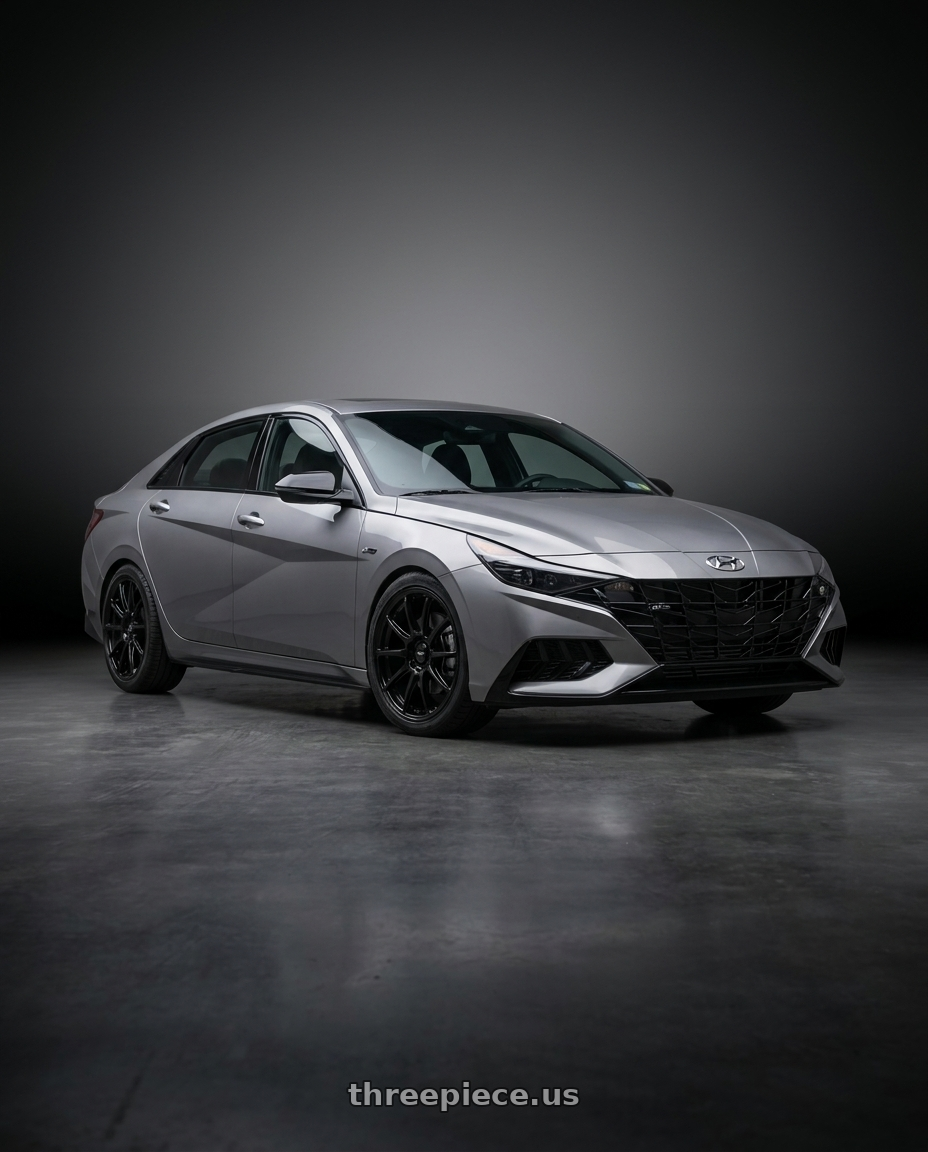 2023 Hyundai Elantra n line with Enkei Triumph 5x114.3 18x8+45 Gloss Black wheels