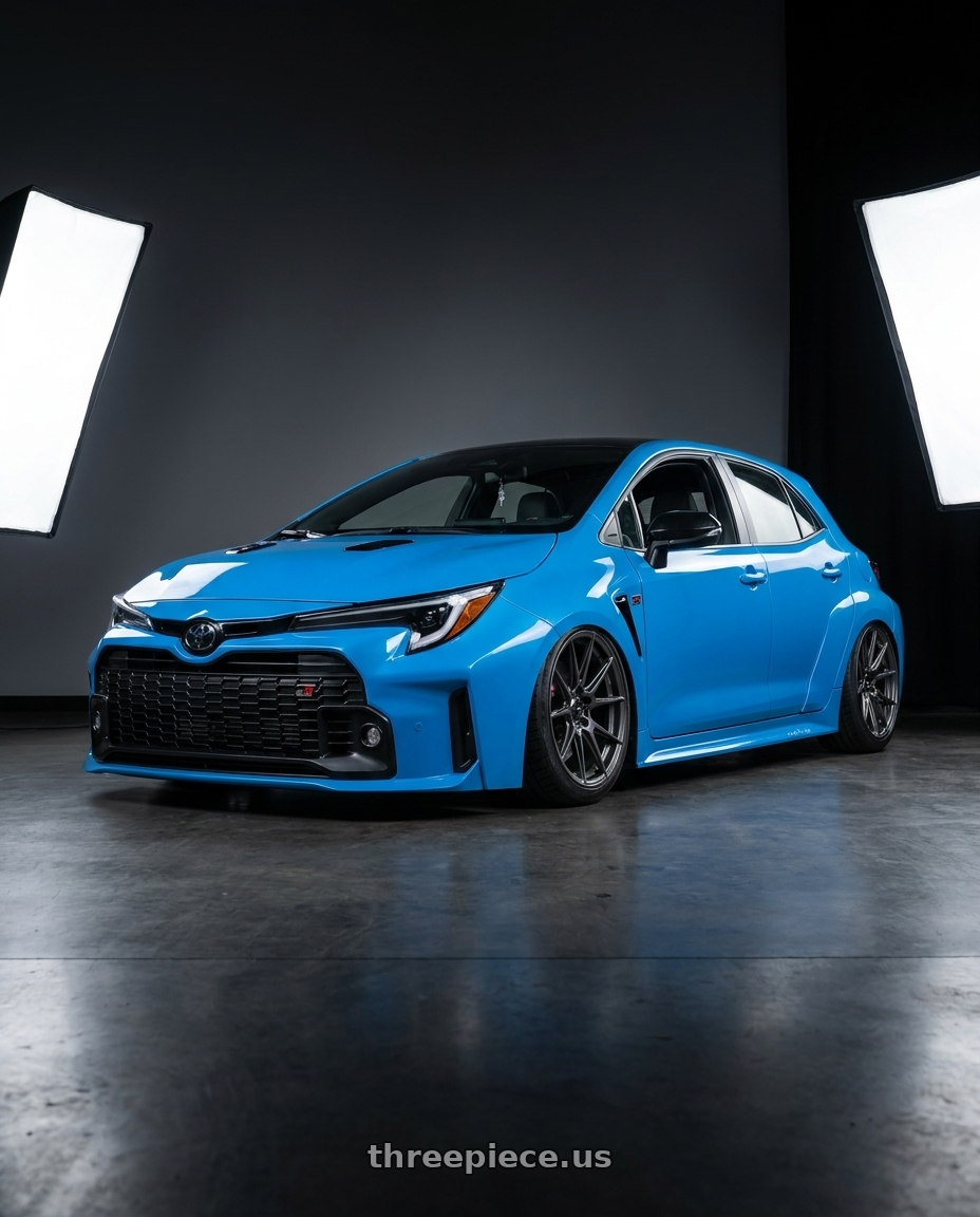 2024 Toyota GR Corolla with Konig Ampliform 5x114.3 18x8.5+35 Dark Metallic Graphite wheels