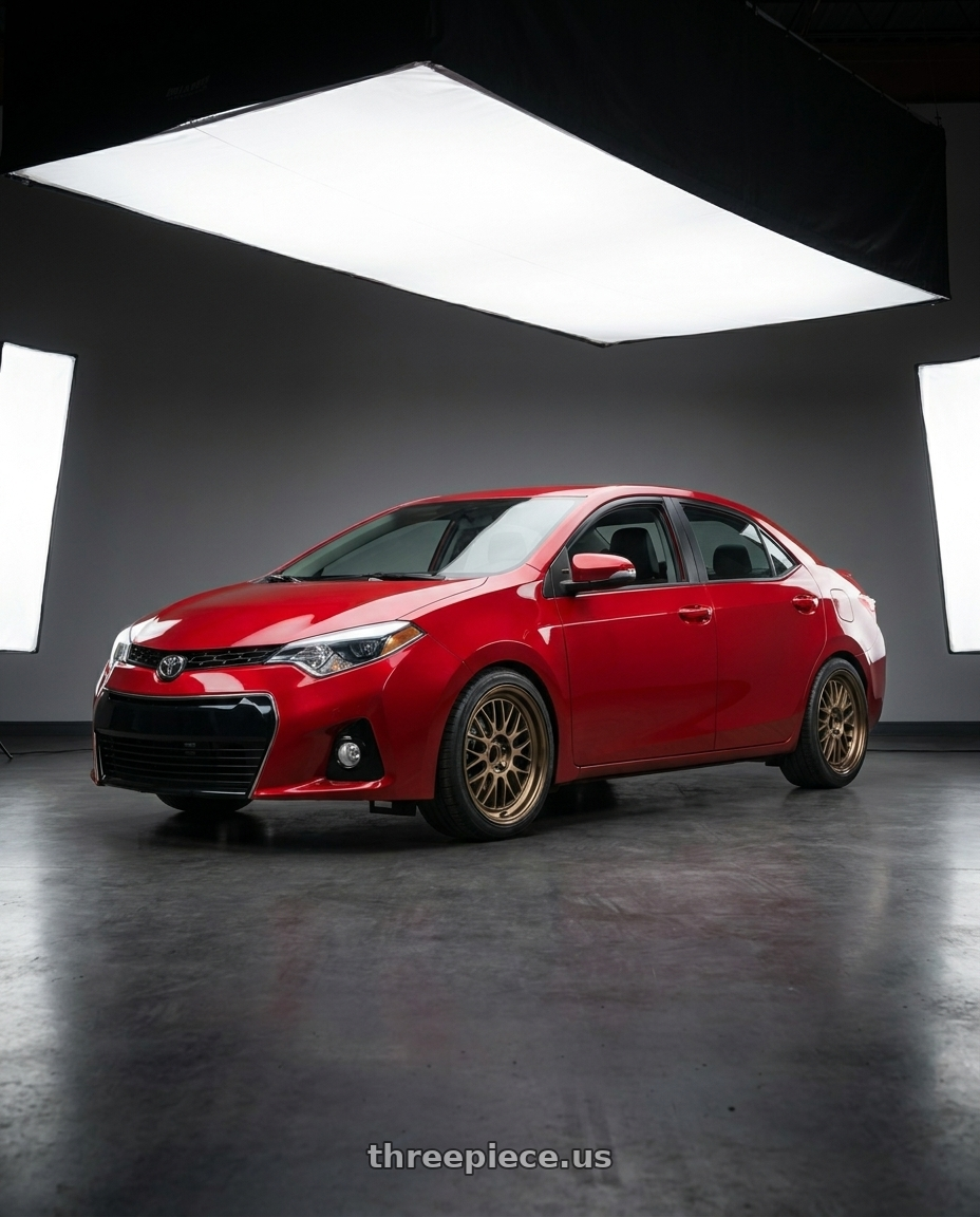 2016 Toyota Corolla S with Volk Racing 21A 5x112 18X12-15  Bronze wheels