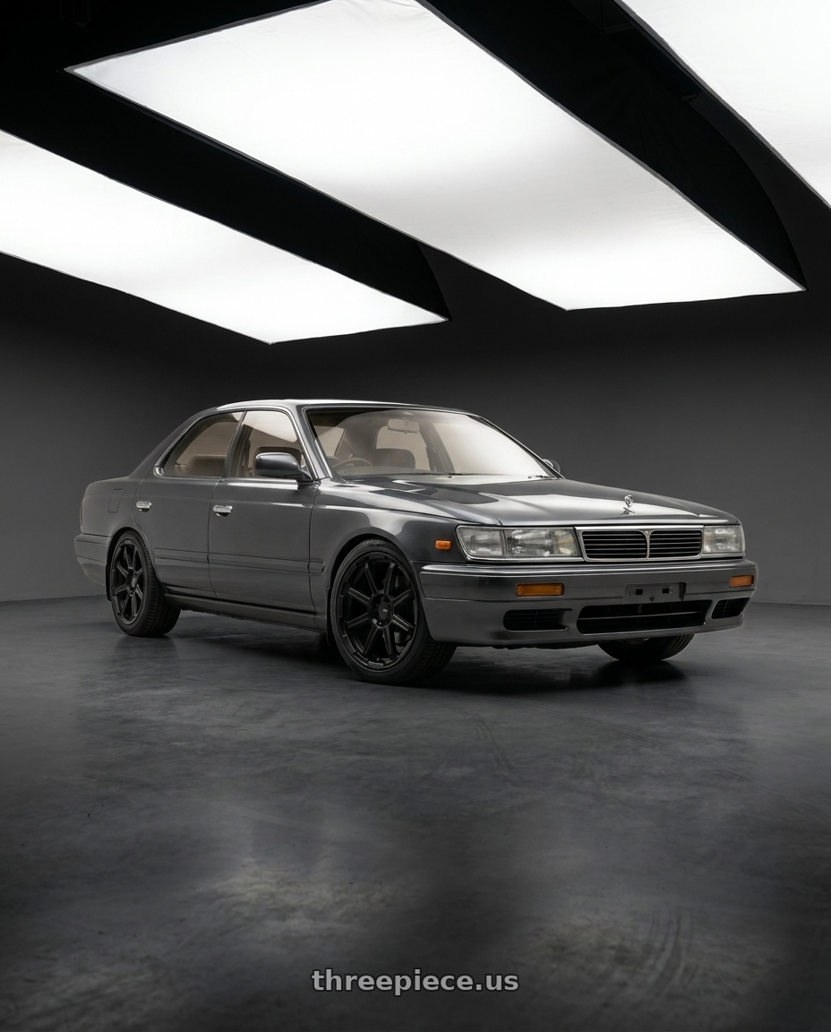 1995 Nissan Laurel with Enkei Adventurer 5x100 18x8+35 Matte Black wheels