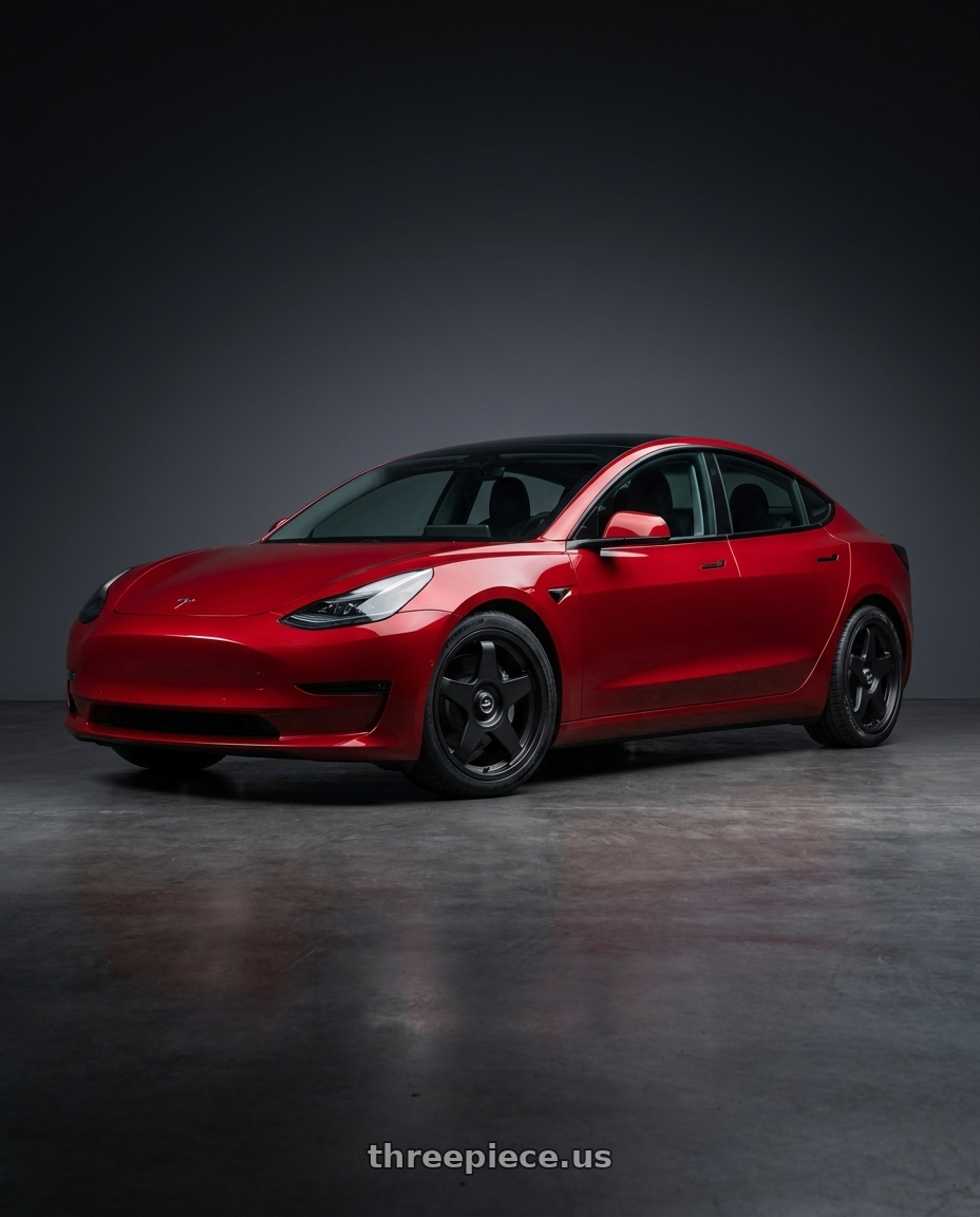 2022 Tesla Model 3 Performance with fifteen52 CHICANE 5x114.3 / 5x120 19x8.5 +35 ASPHALT BLACK (SATIN BLACK) wheels