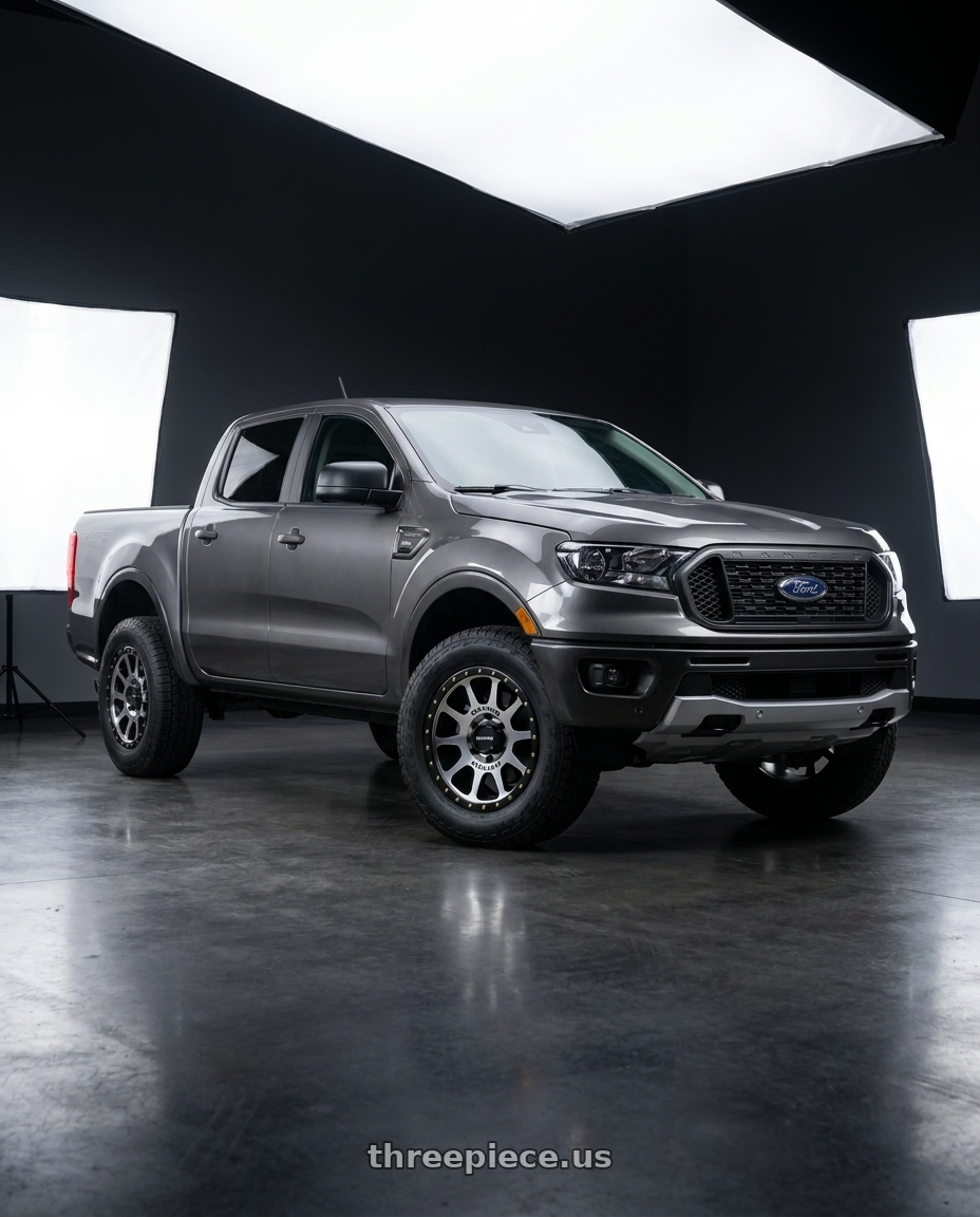 2021 Ford Ranger XL with Method Race Wheels 305MB NV 6x139.7 17x8.5 +0 MACHINED - MATTE BLACK LIP wheels
