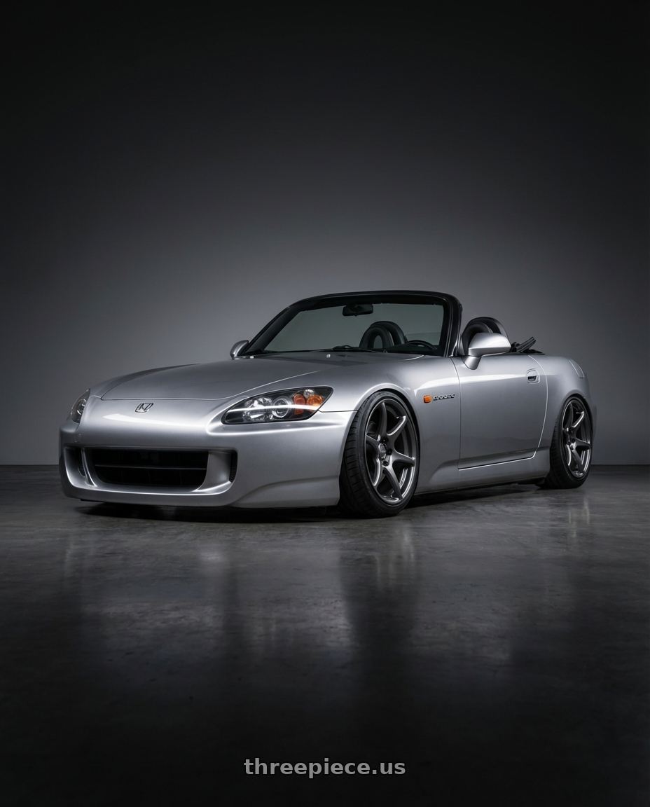 2009 Honda S2000 with Kansei K11G Tandem 5x114.3 18x8.5 35 Gunmetal wheels