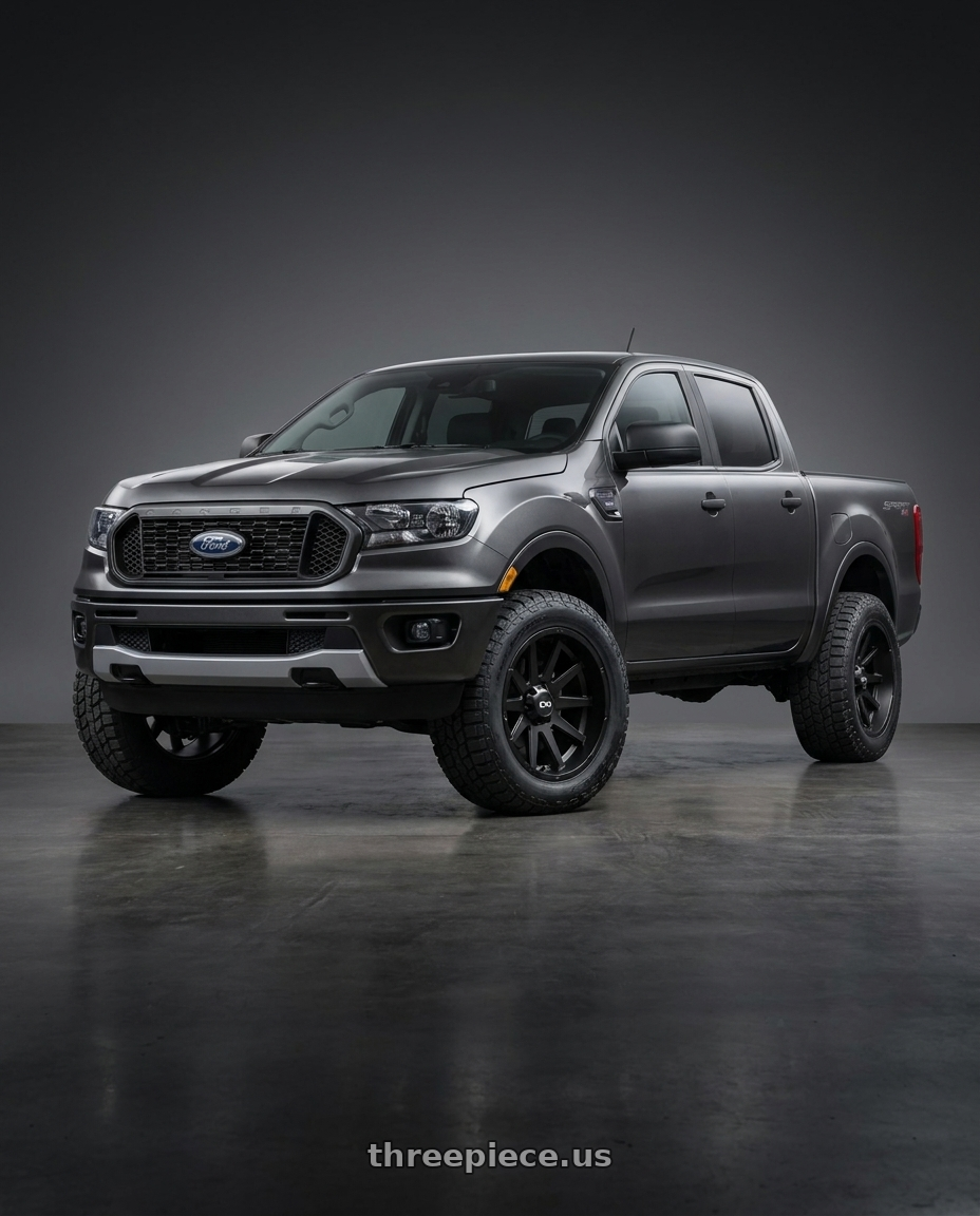 2021 Ford Ranger XL with Ion Type 143 6x139.7 20x10-19 Matte Black wheels