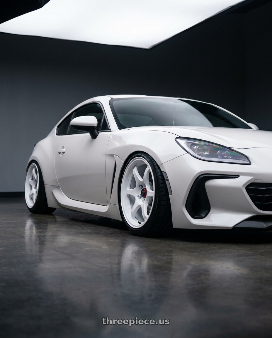 2023 Subaru BRZ with Enkei PF06 5x100 18x9.5+40 White Machined wheels
