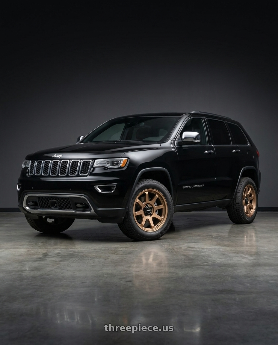 2021 Jeep Grand Cherokee Overland with Vision Off-Road 351 Flow 5x127 17x8+30 Bronze wheels