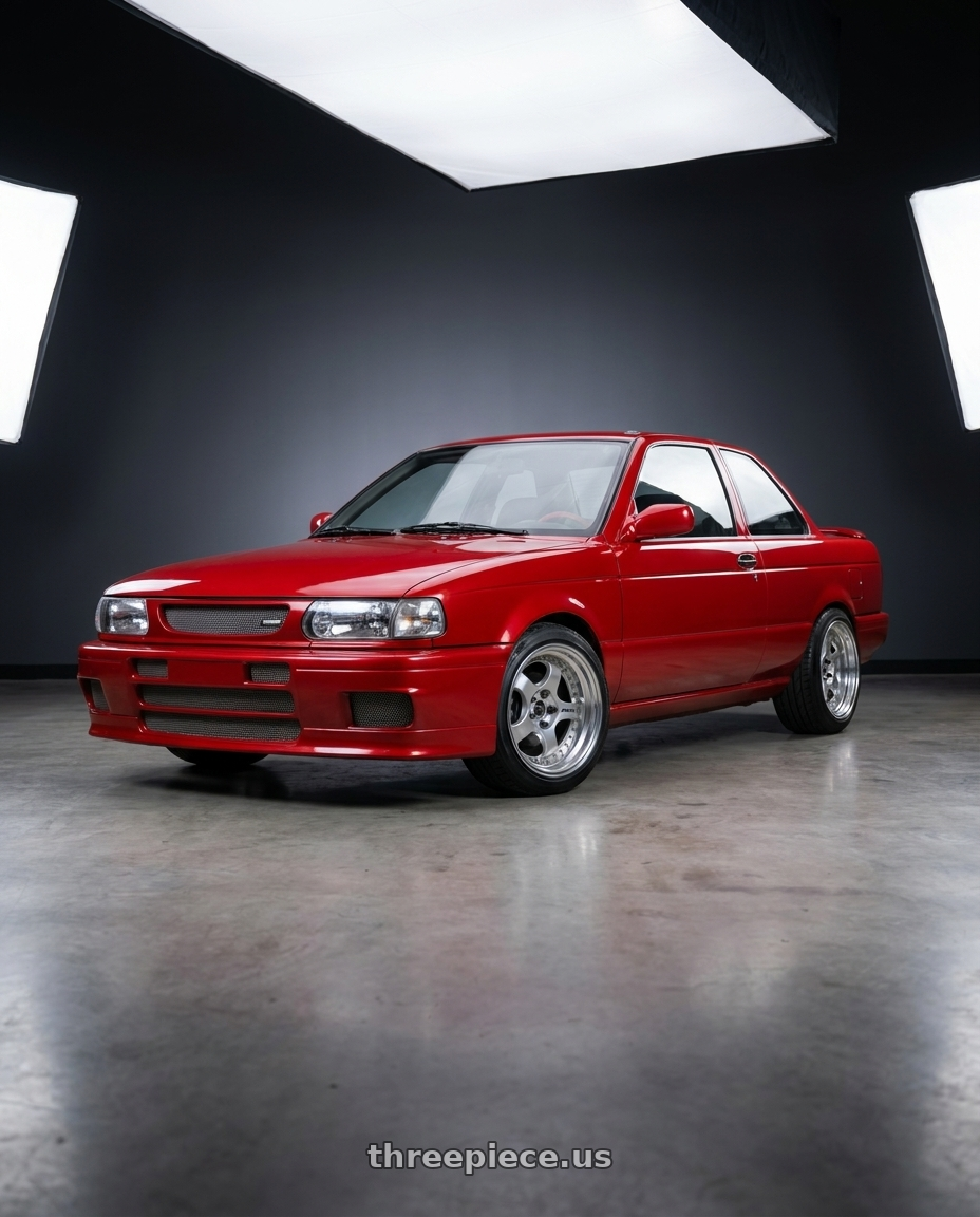 1994 nissan sentra SE with Work Meister S1 2P 4x100 15x8+38 O Disk Silver wheels
