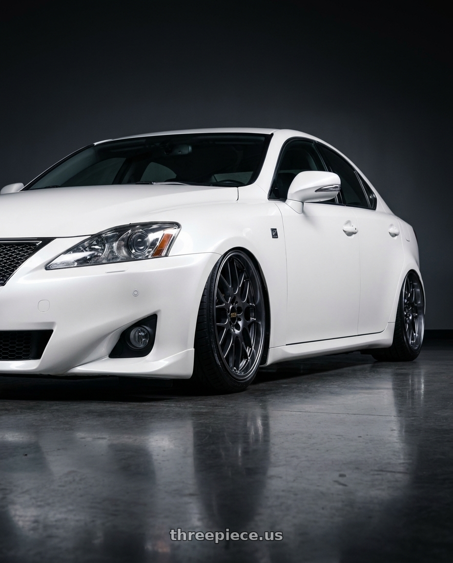 2010 Lexus is250 fsport pearl white with BBS RG-R 5x120 18x9.0+45 Diamond Black wheels