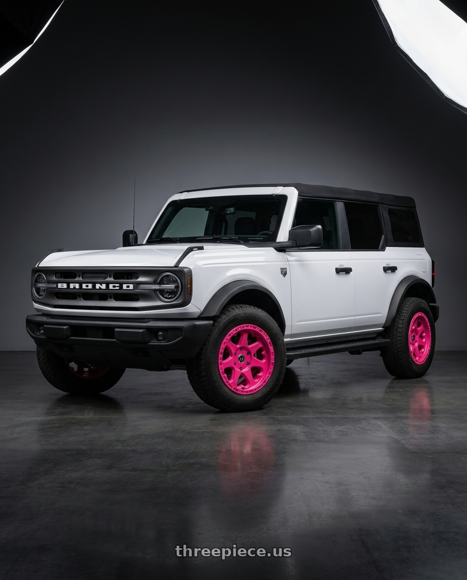 2025 ford bronco big bend with Heritage Wheel Kokoro-OR 6x139.7 17x9+12 Pink wheels