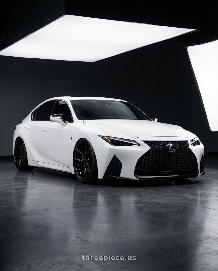 2024 Lexus IS 350 with Vossen HF-5 19x8.5 / 5x114.3 / ET32 / Flat Face / 73.1 - Gloss Black Wheel - HF5-9N60 wheels