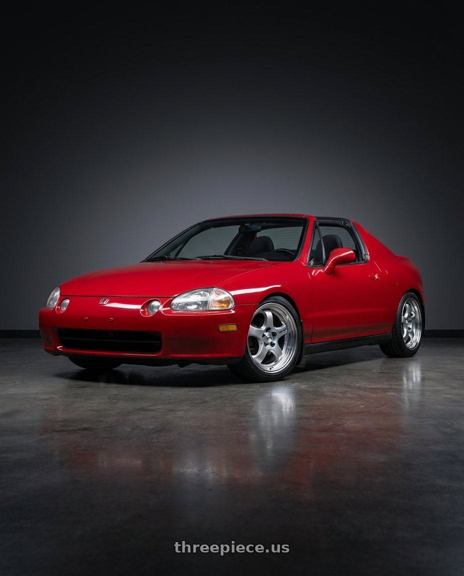 1995 honda del sol si with Work Meister S1R 4x100 17x7+0 A Disk Feinheit Silver II wheels