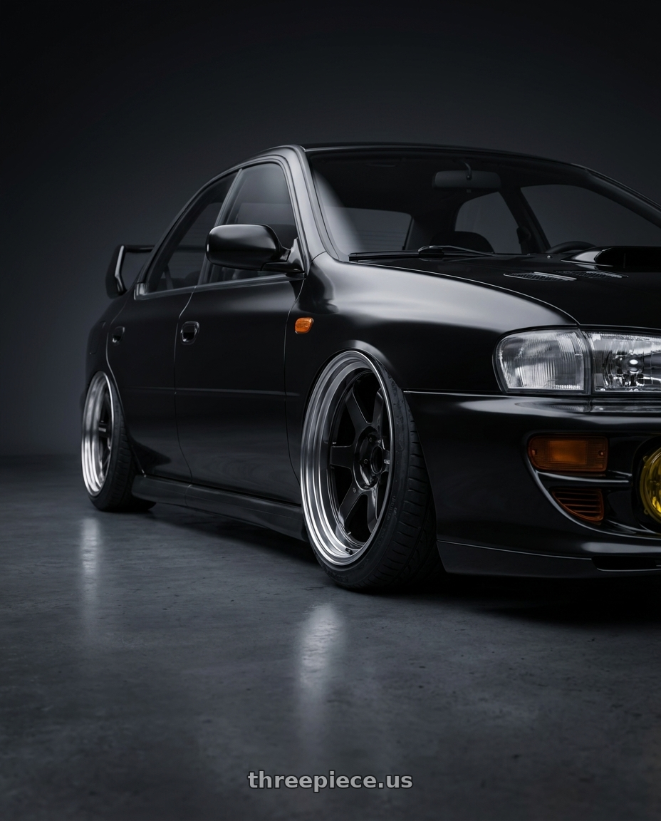 1998 Subaru Impreza GC8 with Volk Racing TE37V MK-II 5x100 18x10 -25 DIAMOND BLACK / RIM DC wheels