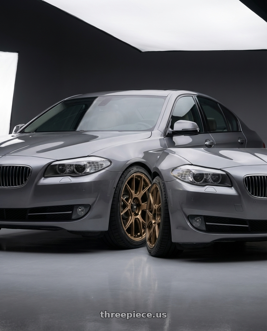 2016 BMW 5 Series F10 with Konig Ampliform 5x120 19x8.5+32 Gloss Bronze wheels