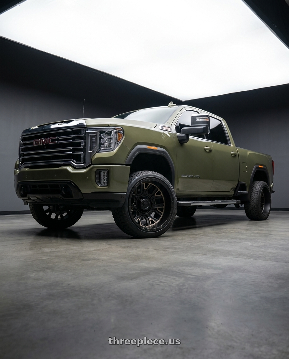 2023 GMC 2500 SLE X-31 with Fuel 1PC D824 TRACTION 8X180 20X9 +1 MATTE BLACK WITH DOUBLE DARK TINT wheels