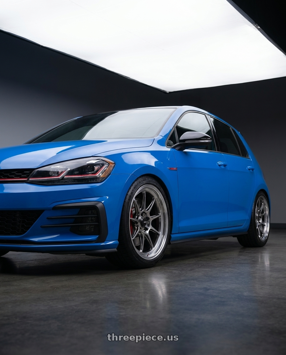 2021 volkswagon gti se with Konig Countergram 5x112 19x8.5+43 Hyper Chrome / Machined Lip wheels