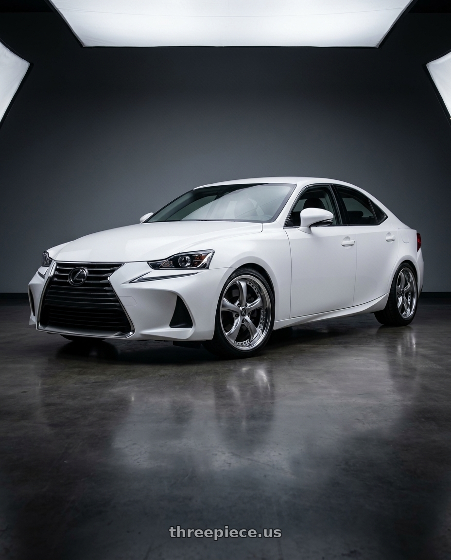 2020 lexus is 300 base with Work Wheels VS-KF 5x114.3 20x8.5+40 Brilliant Silver Black O Disk FULL REVERSE wheels