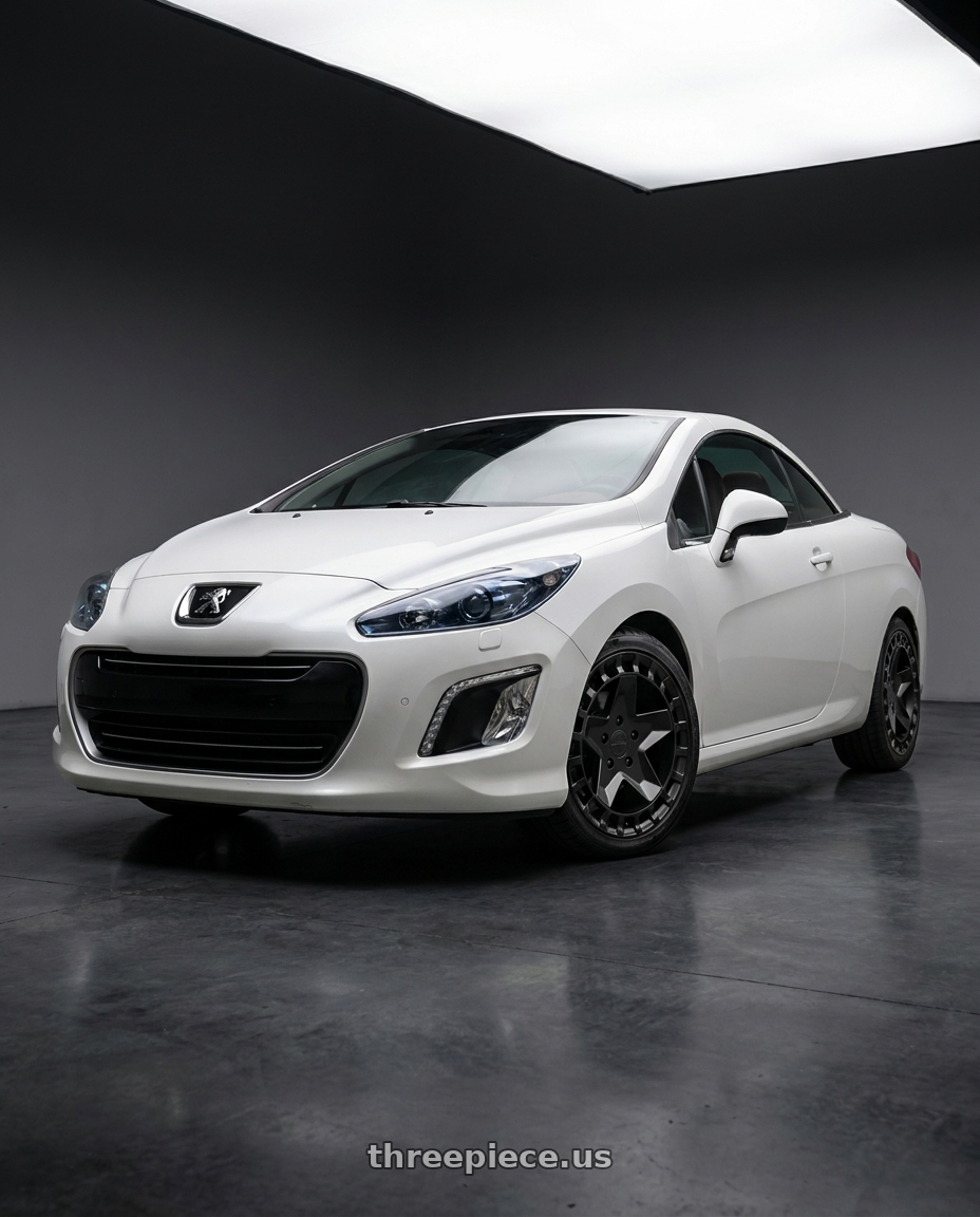 2014 Peugeot 308cc with Victor Equipment ALPEN 5X130 17X8 +20 MATTE BLACK wheels