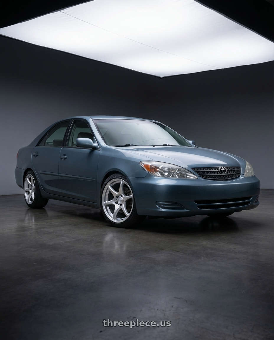 2002 Toyota Camry with Kansei K11S Tandem 5x114.3 17x9 35 Hyper Silver wheels