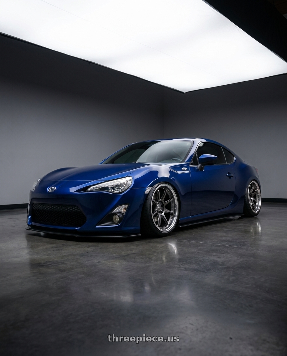 2017 Toyota 86 with KATANA RACING HR06 5x100 18x8.5 +35 Gloss Gunmetal M Lip wheels