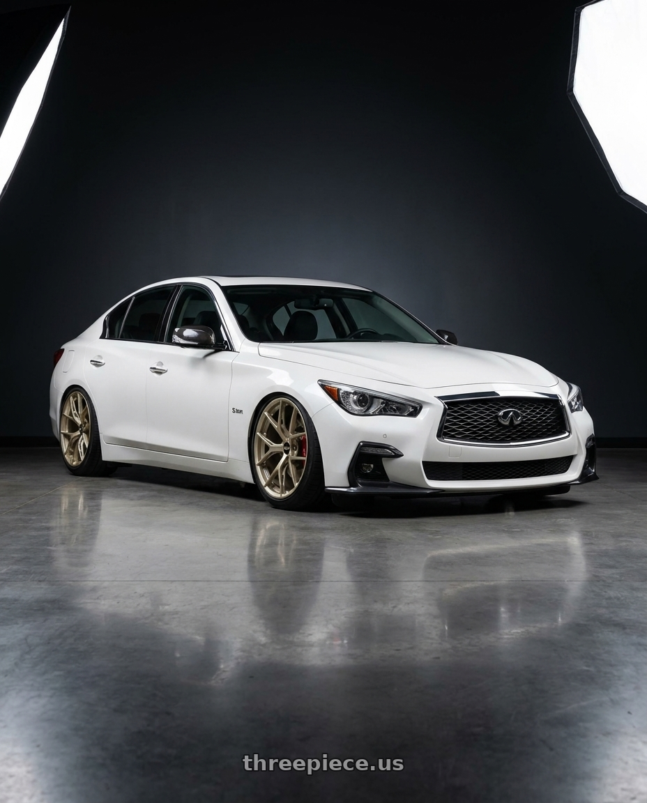 2018 Infinity Q50 Red Sport  with BBS FI-R Evo 5x112 19x9.5+15 White Gold wheels