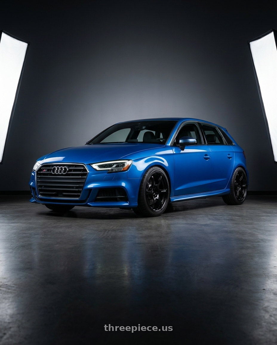 2019 Audi S3 8V with Advan RGIII 5x112 18x8+42 Gloss Black wheels
