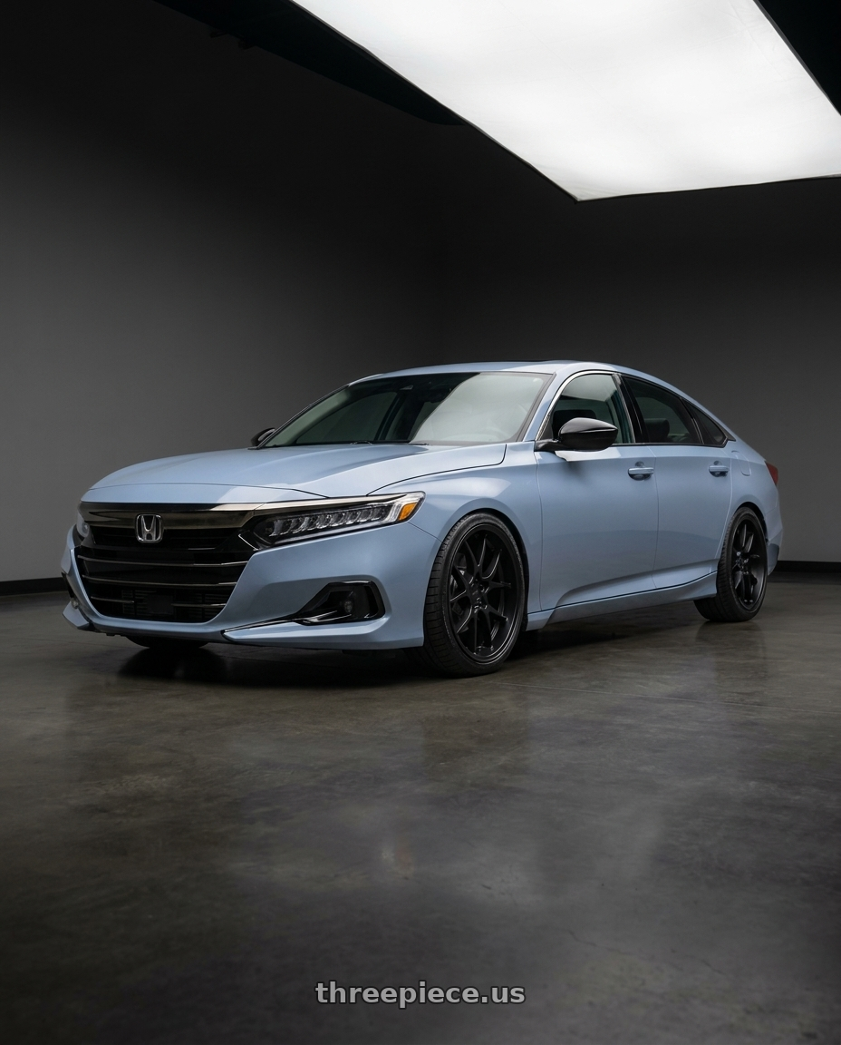 2021 Honda Accord EX-L with Rotiform 207 5x114.3 18x8.5 +35 MATTE BLACK wheels