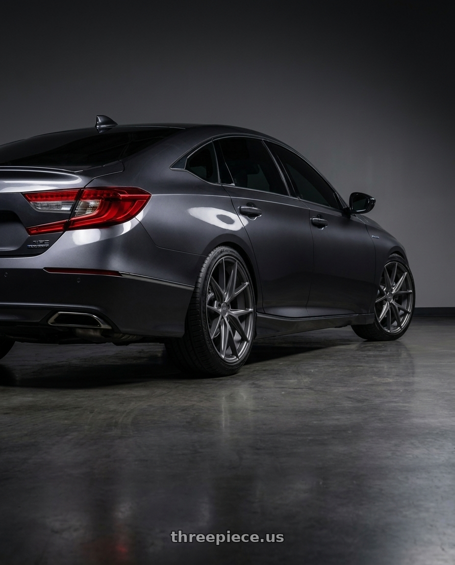 2022 Honda Accord Touring with Niche 1PC M116 MISANO 5X114.3 19X8.5 +45 MATTE GUN METAL wheels rear three quarter view square tires