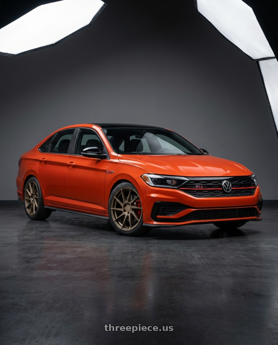 2023 Volkswagen Jetta GLI MK7 with Aodhan AH09 5x112 18x8.5 +35 Matte Bronze wheels