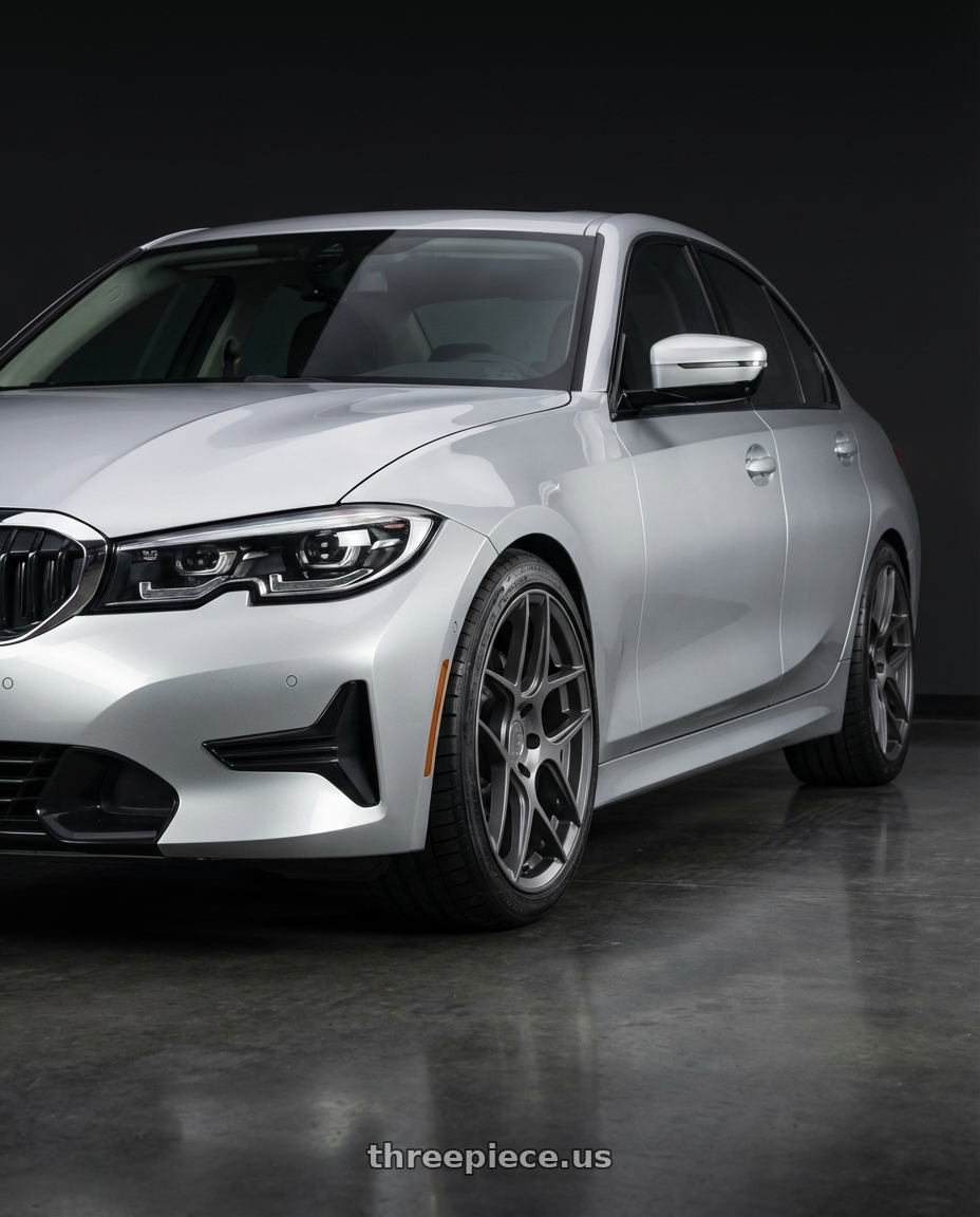 2023 BMW 3 Series G20 with Aodhan AFF2 5x112 19x8.5+35 Matte Gray wheels