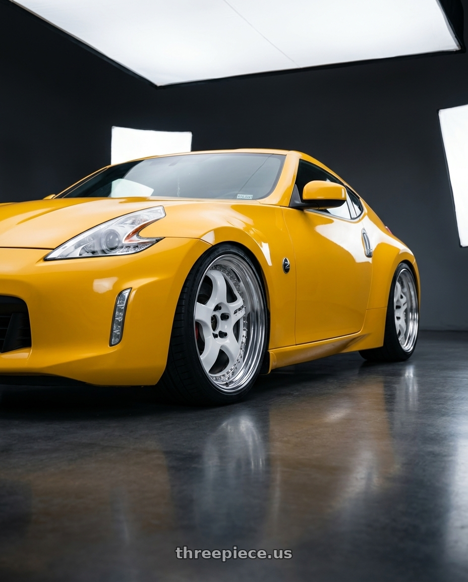 2017 Nissan 370z with Work Meister S1 3P 5x114.3 19x9.5+31 L Disk White wheels