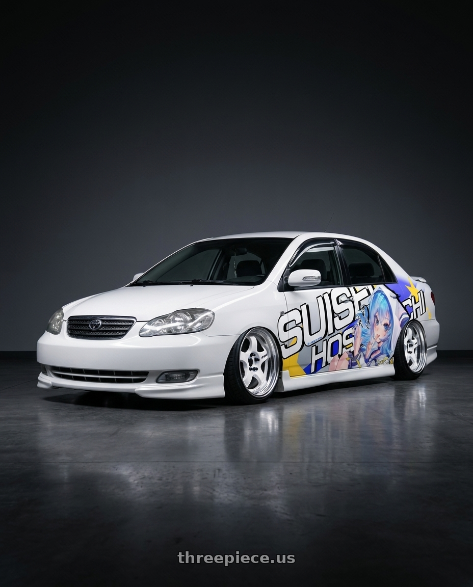 2006 corolla 9gen with Work Meister S1 2P 4x100 15x7+22 A Disk Black wheels