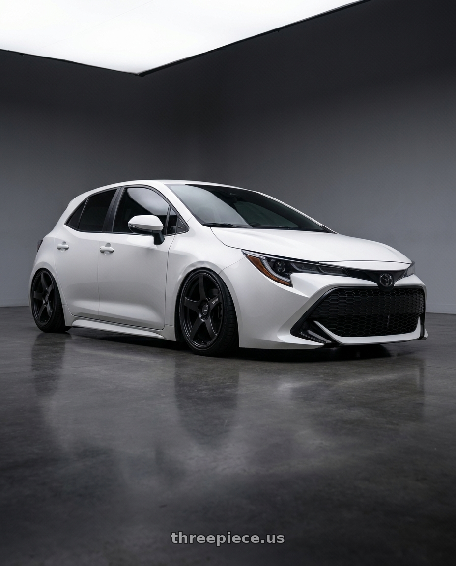 2023 Toyota Corolla Hatchback with Ssr Gtv01 5x114.3 18x8+35  FLAT BLACK wheels